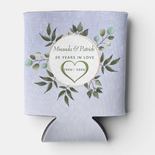 Groene bladeren krans blikjeskoeler (Voorkant)