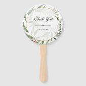 Groene bladeren krans bruiloft welkom handwaaier (Achterkant)