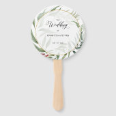 Groene bladeren krans bruiloft welkom handwaaier (Voorkant)