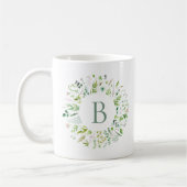 Groene bladeren krans koffiemok (Links)