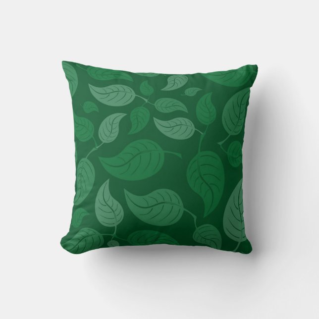 Groene bladeren kussen (Voorkant)