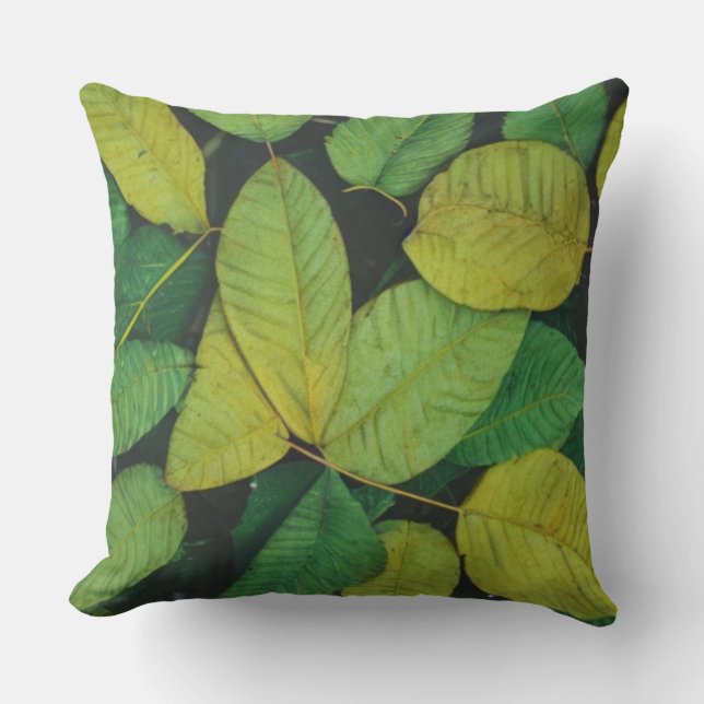Groene bladeren kussen (Voorkant)