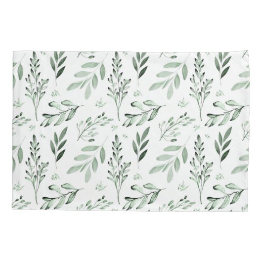 Groene bladeren kussensloop (Achterkant)