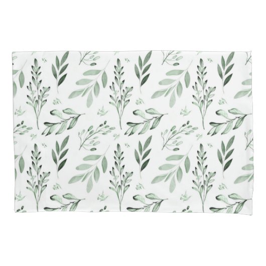 Groene bladeren kussensloop (Voorkant)