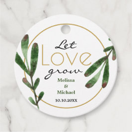 Groene bladeren Laat liefde groeien Bruiloft Dank  Bedankjes Labels