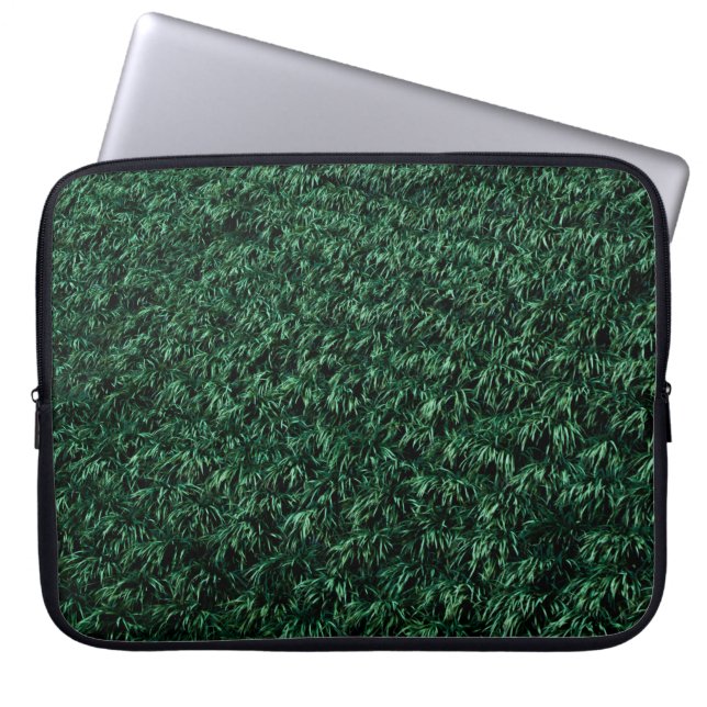 Groene bladeren laptop sleeve (Voorkant)