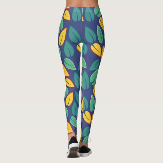 Groene bladeren leggings (Achterkant)