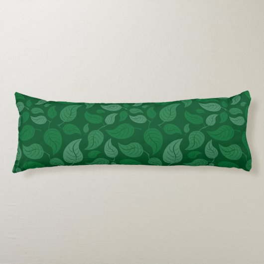 Groene bladeren lichaamskussen (Voorkant)