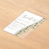 Groene bladeren loof zoet zestien 16 verjaardag acryl uitnodigingen (Laagn)