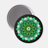 Groene bladeren Mandala magneet (Voorkant / Achterkant)
