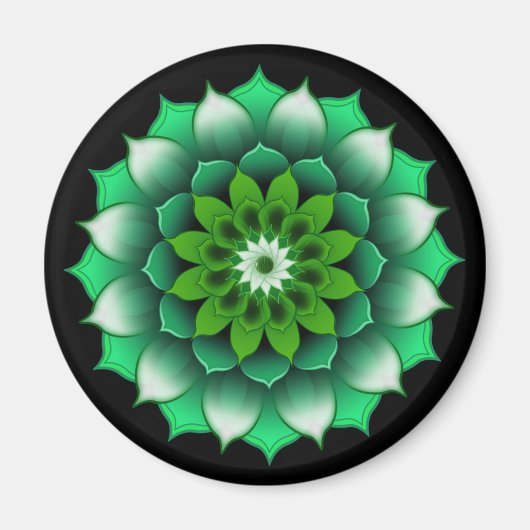 Groene bladeren Mandala magneet (Voorkant)