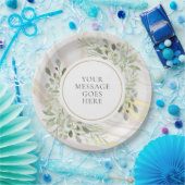 Groene Bladeren Marmer Werveling Feest Papieren Bordje (Feest)