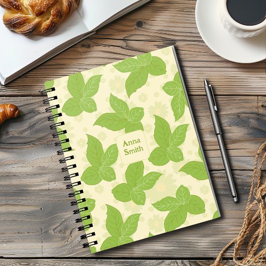 groene bladeren met Daisies Bloemenpatroon Planner