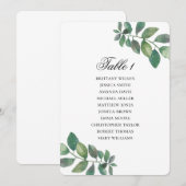 Groene bladeren met een rooster. Garden trouwplan Kaart (Voorkant / Achterkant)