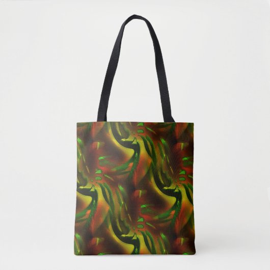 Groene bladeren met een uitsnijdende stijl met dig tote bag (Voorkant)