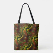 Groene bladeren met een uitsnijdende stijl met dig tote bag (Achterkant)