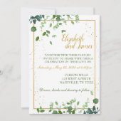 groene bladeren met gouden rand kaart (Voorkant)