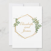 groene bladeren met gouden rand kaart (Achterkant)