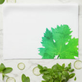 Groene bladeren met groene druiven theedoek (Gevouwen)