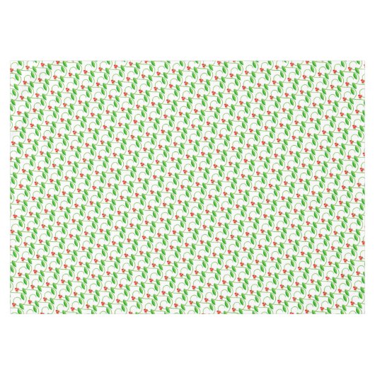 Groene bladeren met kleine rode wilde bessen op wi tafelkleed (Voorkant (Horizontaal))