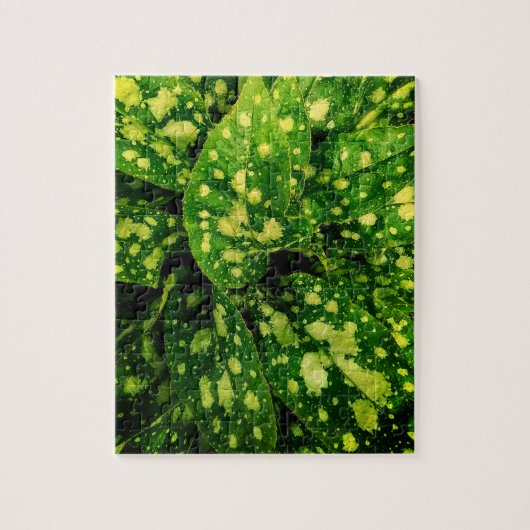 Groene bladeren, met patroon legpuzzel (Verticaal)