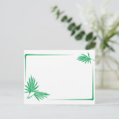 Groene bladeren met rand briefkaart (Staand voorkant)