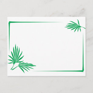 Groene bladeren met rand briefkaart
