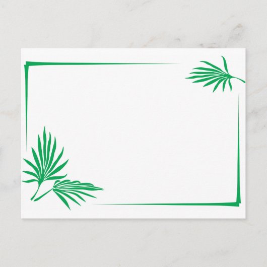 Groene bladeren met rand briefkaart (Voorkant)
