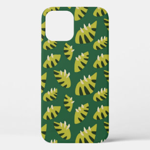 Groene bladeren met wetten Abstract geometrisch pa iPhone 12 Pro Hoesje
