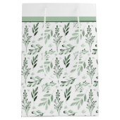 Groene bladeren middel grote cadeautas (Achterkant)