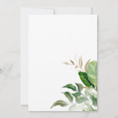 Groene Bladeren Modern Minimalistisch Huwelijk Kaart (Achterkant)