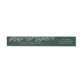 Groene Bladeren Moderne Kerst Retouradres (Individueel)