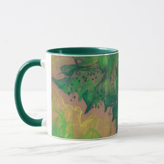 Groene bladeren mok (Links)