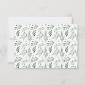 Groene bladeren monogram notitiekaartje (Achterkant)