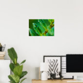Groene bladeren na de regen Poster (Thuiskantoor)