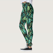 Groene bladeren naadloos patroon leggings (Links)