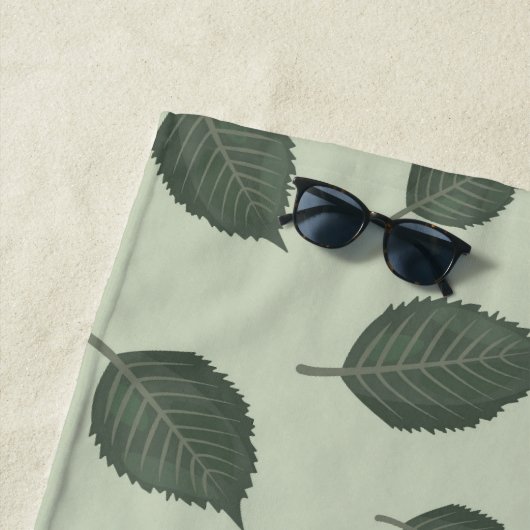 Groene bladeren, naadloos patroon strandlaken (In situ)