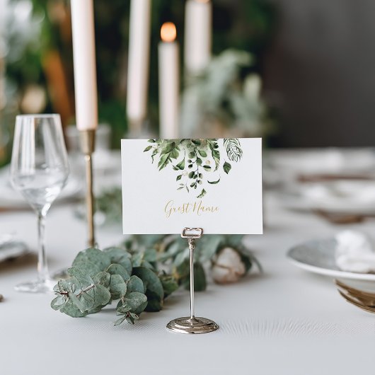 Groene bladeren naam plaatkaart kaart