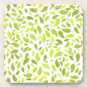 Groene bladeren Natuur afdrukken, Plant lederen pa Bier Onderzetter (Voorkant)