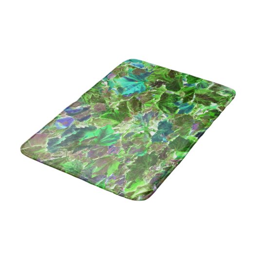 Groene Bladeren Natuur Patroon Badmat (Gekanteld)