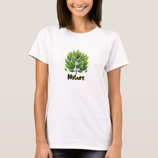 Groene bladeren Natuur T-shirt (Voorkant)