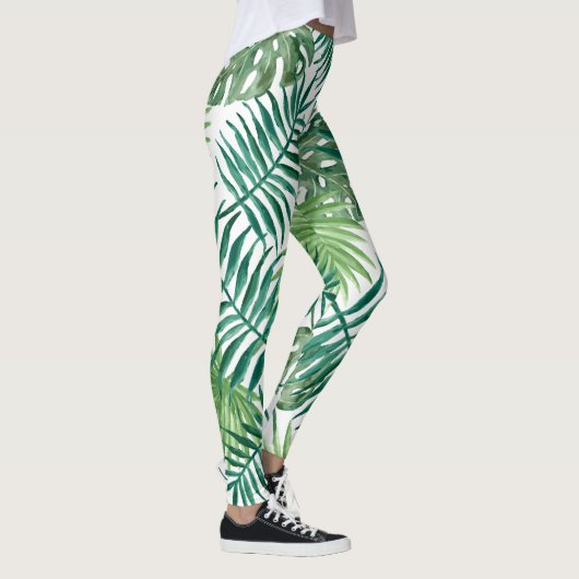 Groene bladeren Oerwoud stijl Leggings (Rechts)