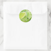 Groene bladeren op boom ronde sticker (Tas)