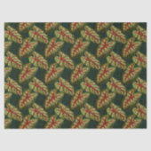 Groene bladeren op donkergroene ontkoppeling tissuepapier (Voorkant)