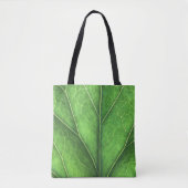 Groene bladeren op een canvas tas (Voorkant)