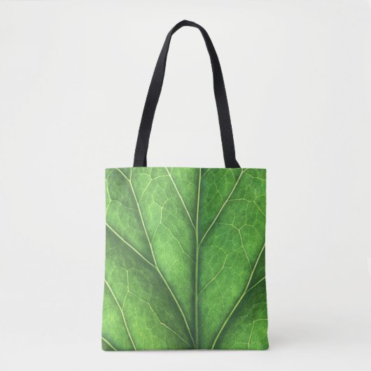 Groene bladeren op een canvas tas (Voorkant)