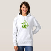 Groene bladeren op een hoodie (Voorkant volledig)