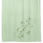 Groene bladeren op Mint Green Douchegordijn (Voorkant)