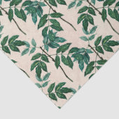 Groene bladeren op Tan-decoupage Tissuepapier (Detail)