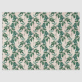 Groene bladeren op Tan-decoupage Tissuepapier (Voorkant)